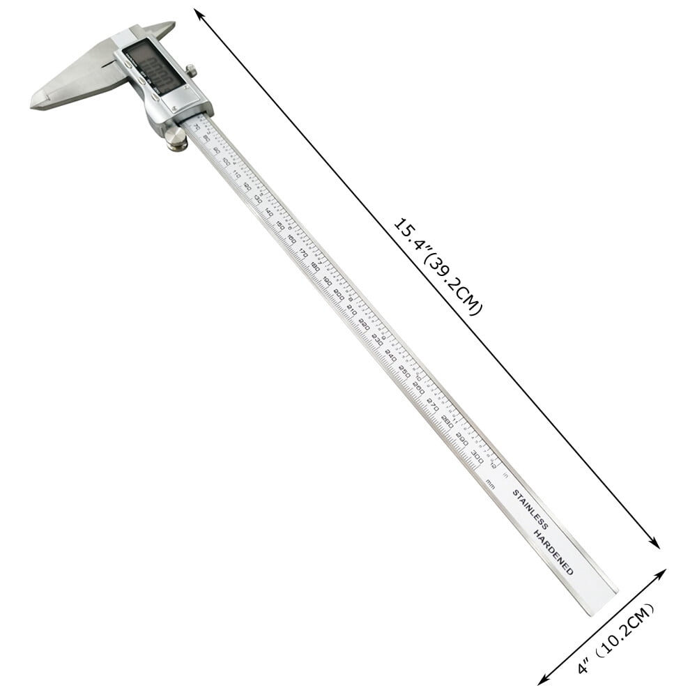 Digital Display Electronic Vernier Caliper 12" Stainless Steel Measuring Tool 300mm