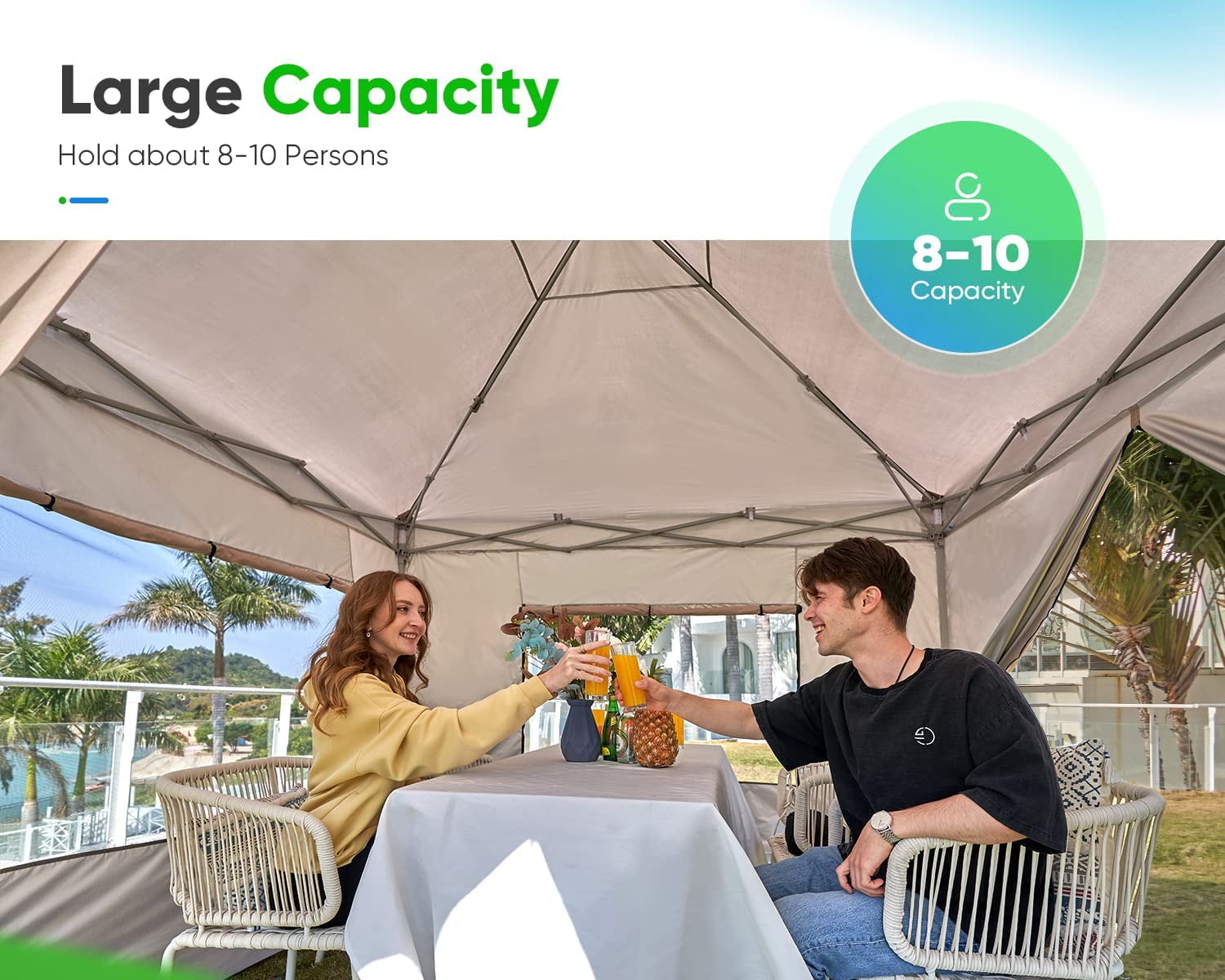 Quictent Waterproof 8x8 Pop Up Canopy Tent with Mesh Windows