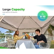 Quictent Privacy 8x8 Pop up Canopy tent Instant Folding Outdoor Canopy with Sidewalls Mesh Windows and Wheeled Bag Waterproof (Beige)