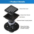 thumbnail image 5 of Uxcell 4 Inch Square Shower Drain, 304 Stainless Steel Floor Drain with Flange for Bathrooms, Kitchens, Matte Black, 5 of 6