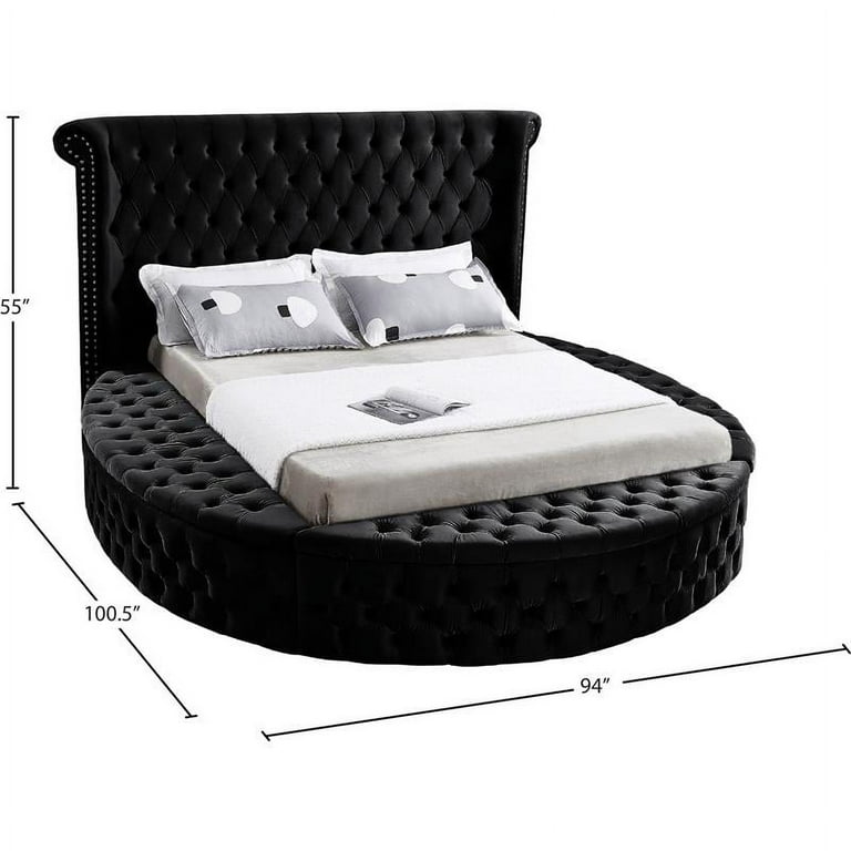 Crushed velvet cheap round bed