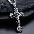 thumbnail image 2 of GKNET Vintage Jesus Crucifix Cross Pendant Necklace Christian Delicate Jewelry Men Women 24", 2 of 6