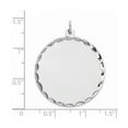 thumbnail image 2 of 29mm 925 Sterling Silver Rhod Plated Eng. Rnd Polish Front Satin Back Disc Charm Pendant Necklace for Women, 2 of 2