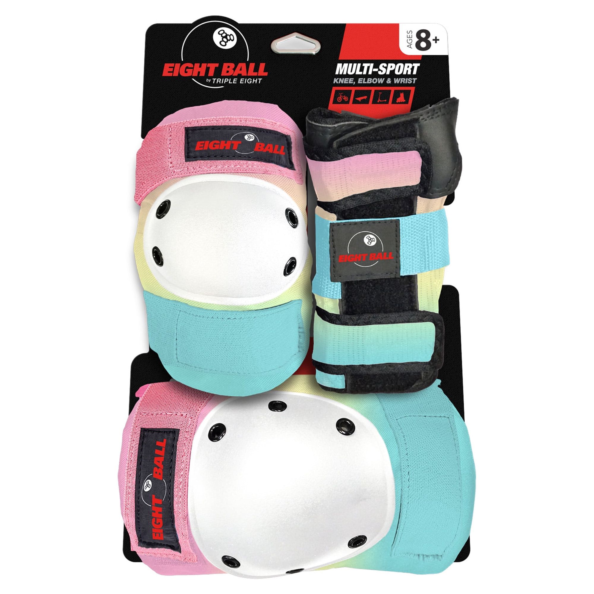 Eight Ball 3 Pack Knee Pads and Elbow Pads for Kids, Shaved Ice ...