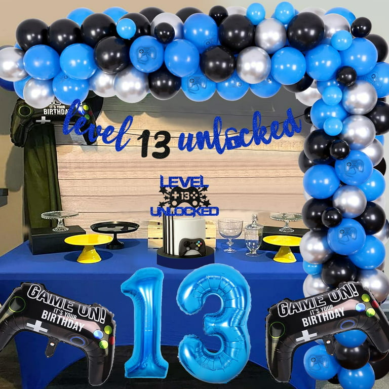 Video Game 13th Birthday Party Decorations for Boys, Level 13 Unlocked  Birthday Banner Blue Balloons Arch Decorations for Gaming Party Game On  Boys 13