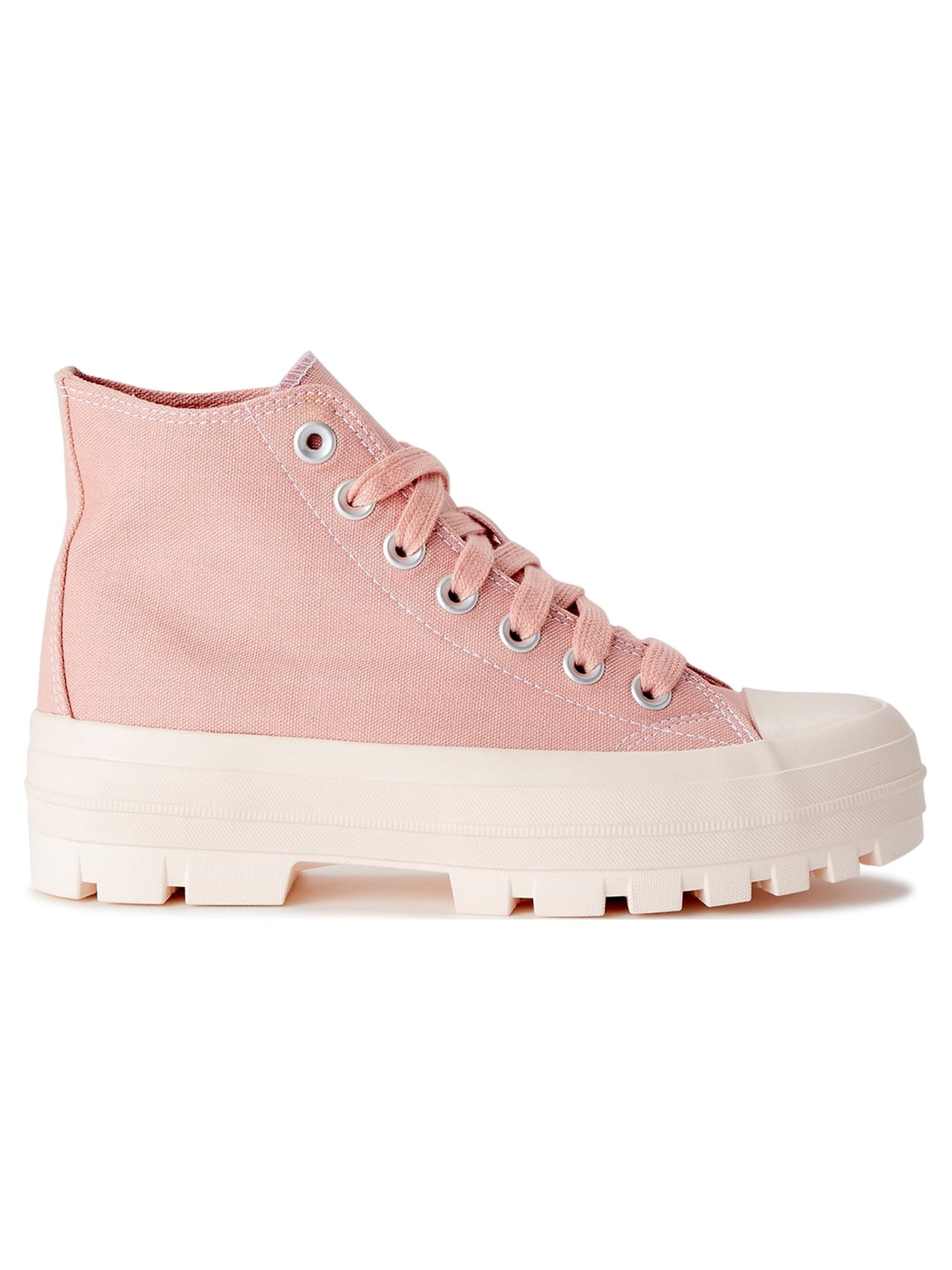 No Boundaries Women's High Top Canvas Lug Sneakers