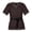 Brown, variant on Trimmed Warrior Cosplay Top, V Neck Medieval Viking Short Sleeve Tunic, Printed Trim Warrior Peasant Cosplay Top With Belt, Multi Earth Tone Larp Halloween Costume Shirt, Blue L