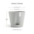 thumbnail image 2 of Ecopots Venice 2 Durable Modern Round Indoor/Outdoor Recycled Based Composite Flower Pot Planter w/ Water Reservoir, White Grey, 16", 2 of 4