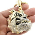 thumbnail image 2 of Bull dog Large Iced Gold Plated Pendant & 4mm 36" Bling Franco Chain Hip Hop Necklace, 2 of 5