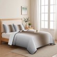thumbnail image 5 of Queen Quilt Set 90''x96'', Gray Brown Lightweight Summer Bedspread Coverlet Set with 2 Pillow Shams, Modern Gradient Geometric Breathable All Season Quilt Bedding for Bedroom/Guest Room, 5 of 9