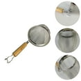 thumbnail image 3 of 1pc Stainless Steel Wood Handle Noodle Mesh Colander for Home Restaurant (Silver), 3 of 7