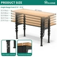 thumbnail image 4 of Dextrus Work Bench 60" L X 24" W Adjustable Workbench for Garage W/Pegboard & Power Outlets Hardwood Top Heavy-Duty Workstation, 2000 LBS Load Capacity for Workshop, Office, Home Outdoor, 4 of 8