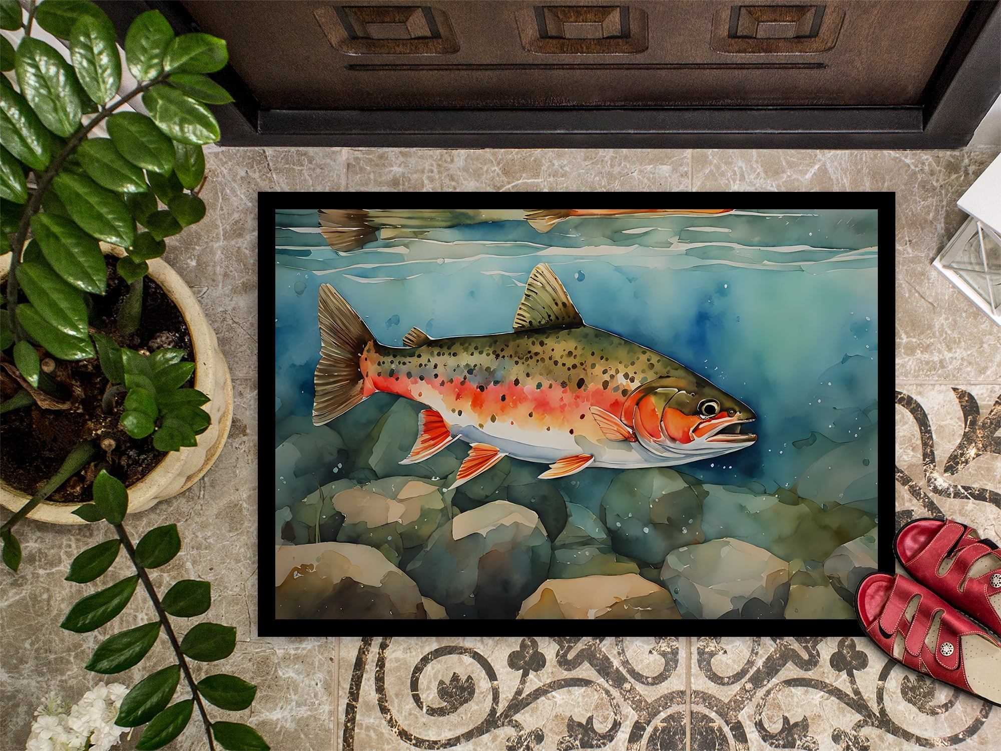 Carolines Treasures DAC2774MAT 0.15 x 18 x 27 in. Brook Trout Doormat