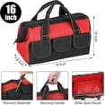 thumbnail image 2 of 3 Pack Tool Bag for Men with Waterproof Hard Bottom, Heavy Duty Tool Bag Wide Mouth Tote for Various Instrument, Electrician Carpenter Mechanic(16 Inch,Red), 2 of 12