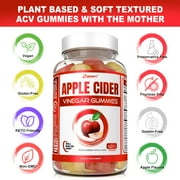 Zammex ACV Gummies, Organic Apple Cider Vinegar Gummies 500mg, Stomach Fat Burner, Keto Gummies, 60 Counts