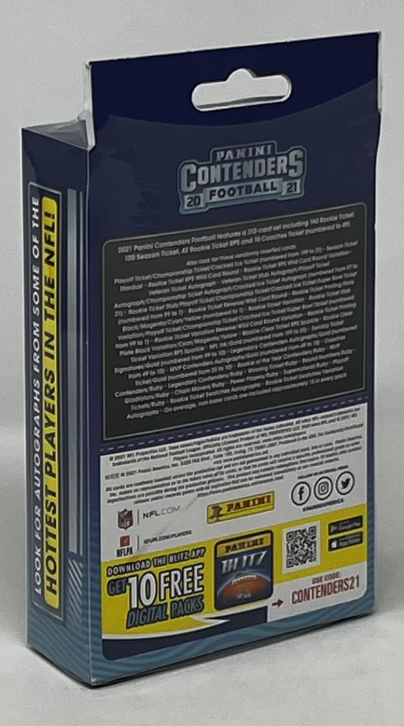 NFL Panini 2021 Contenders Football Trading Card HANGER Box (30 Cards)