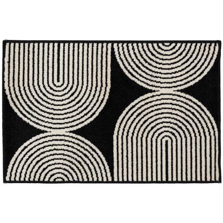 Loomaknoti Terrace Tropic Milburm 2' x 3' Geometric Indoor/Outdoor Runner Rug , Black/White