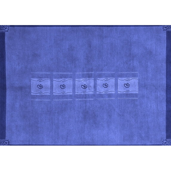 Ahgly Company Indoor Rectangle Abstract Blue Modern Area Rugs, 5' x 7'