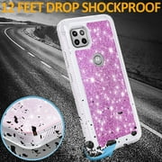 Circlemalls Case for Motorola One 5G Ace, 12 Feet Drop Proof Phone Cover With Glitter Diamond-Pink