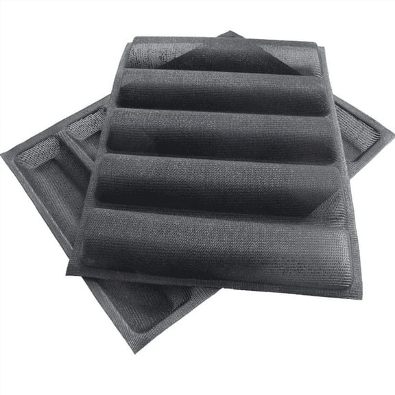 2Pcs Silicone Perforated Baking Forms Sandwich Mold French Bread Pan Food Mat 5 Loaf Non-Stick Liners