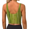 thumbnail image 4 of Uemuo Green Bamboo Fence Pattern Women's Sports Bra - High Impact Support, Breathable, and Comfortable Athletic Bra for Running, Yoga, and Workouts, 4 of 9