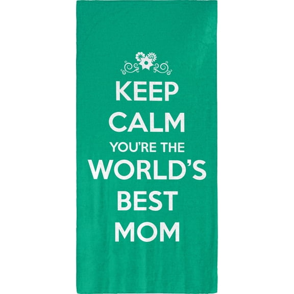 Keep Calm You're The World's Best Mom - 30" x 60" Microfiber Beach Towel (Teal)