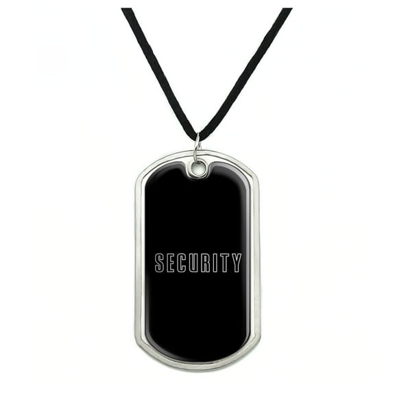 Security Military Dog Tag Pendant Necklace with Cord