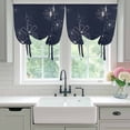 thumbnail image 4 of Navy Blue Tie Up Curtains 45 Inches Long, Kitchen Window Curtains Over Sink, Spring Flora Small Window Curtains Shade Balloon Curtains Valances for Bedroom/Cafe 34"x45", 4 of 8