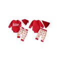 thumbnail image 2 of RUINIXCW Baby Boy Christmas Outfit Long Sleeve Romper Pattern Pants Hat 3Pcs Set, 2 of 8