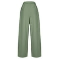 thumbnail image 6 of ZHYou Womens Palazzo Pants,High Waisted,Wide Leg,Tailored Pleated Trousers,Baggy Flowy Slack Pants,Green,Size M, 6 of 6