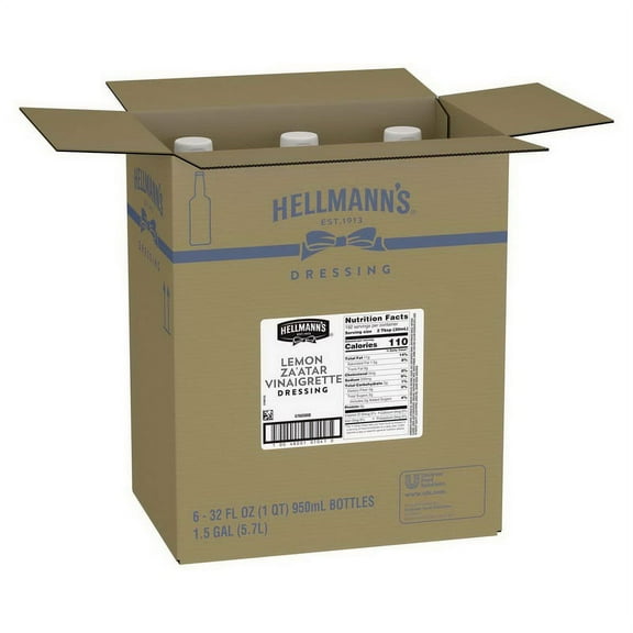 (Price/Case)Hellmann'S Condiment Classics Lemon Zaatar Vinaigrette Dressing 32 Ounce Bottle - 6 Per Case