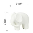 thumbnail image 4 of Dualoai Resin Ceramic Elephant Statue Animal Sculpture Decorative Figurine Ornament for Shelf Bedroom Desk Home Decoration with Nonslip Pads Collectible Figure Collection for Bookshelf Tabletop, 4 of 8