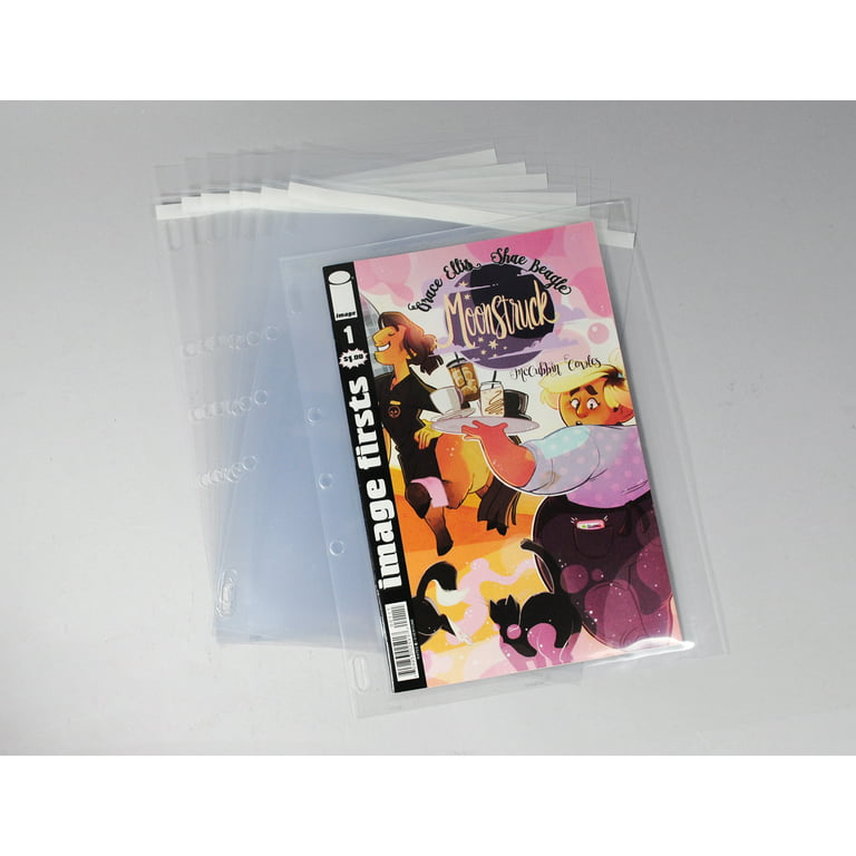 Resealable Modern Comic Bag Binder Page, Fits 10.5 x 7.25 Insert, Pack of  50 