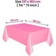 thumbnail image 2 of 54" x 72" Rectangle Disposable Plastic Table Covers Wipe Clean Party Table Cloth Covers (Hot Pink), 2 of 7