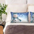 thumbnail image 2 of JUNZAN Christmas Snowman In The Snow Silk Pillowcase for Hair and Skin,Cooling Sleep Both Sides Silk Satin Pillow Covers with Zipper for Women Men, 2 of 6