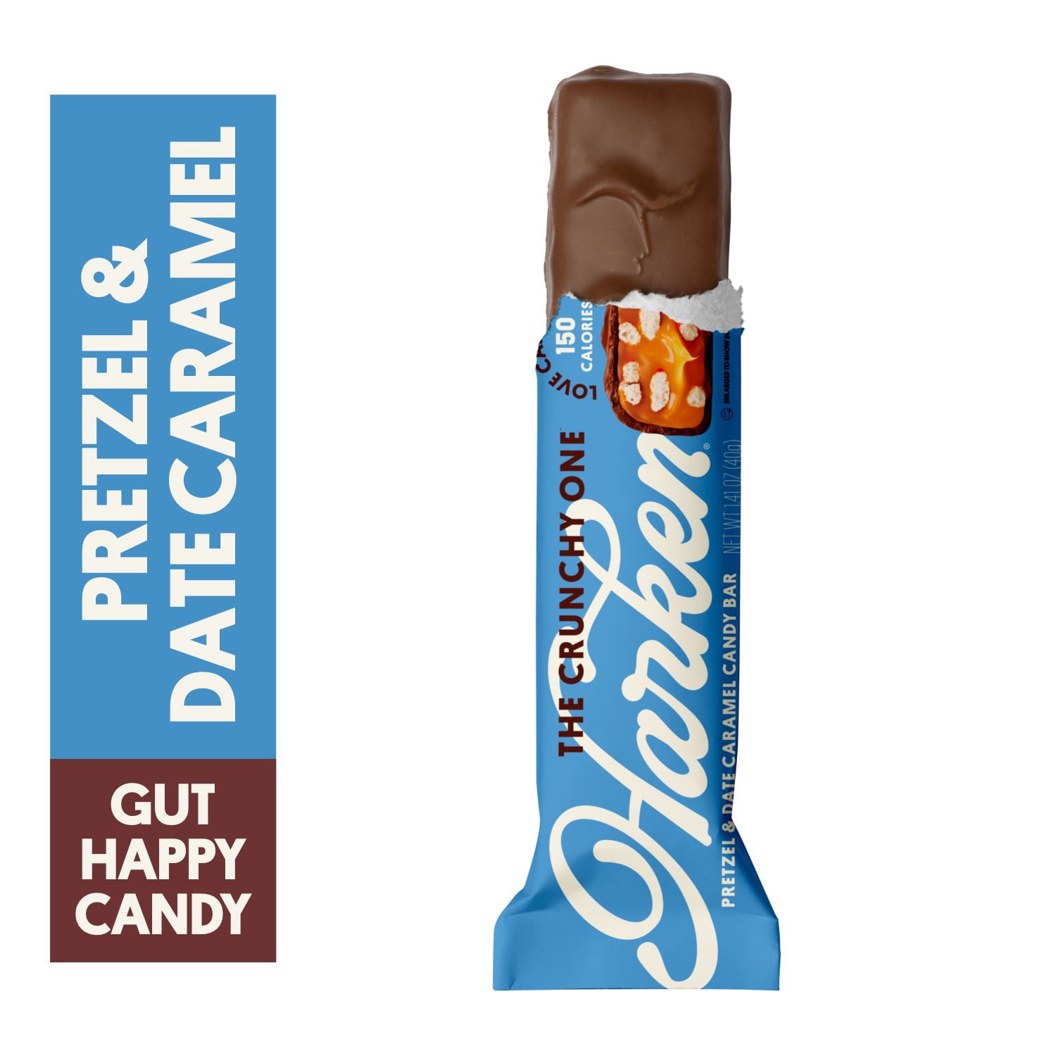 Harken, Pretzel Caramel Candy Bar, Refined Sugar Free, Hi Fiber, Low Cal, Dairy Free Snack