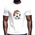 thumbnail image 2 of Camisetas casuales de manga corta con gorro de Papá Noel para hombre, camisetas gráficas de fútbol, 2 of 8