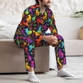 thumbnail image 7 of Honeii Colorful Cats Pattern Mens Pajamas Set,2pcs Men's Lounge Long Sleeve Sleep Shirt and Pajama Bottoms Sleepwear Set,Mens Pjs Sets-Medium, 7 of 7