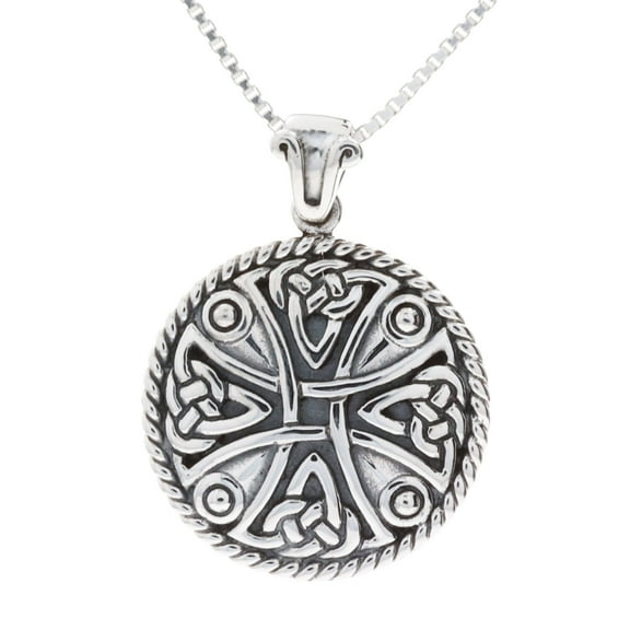 Jewelry Trends Sterling Silver Celtic Cross Pendant Necklace 18"