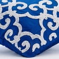 thumbnail image 2 of The HomeCentric Pillow Cover, Blue Accent Pillows, Arabic Beaded Pillows Cover, Pack of 2, 18x18 inch (45x45 cm) Pillow Covers, Square Silk Pillowcase, Floral Cushion Covers,, Damask - Royal Arabic, 2 of 6