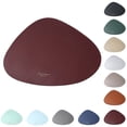 thumbnail image 2 of Coofit Faux Leather Placemat Waterproof Triangular Table Mat Table Placemat for Kitchen, 2 of 10