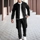thumbnail image 1 of Ceisia Men's Regular Fit Cargo 2-Piece Set Long Sleeve Button-Down Jacket with Elastic Waist Drawstring Pants Gifts, 1 of 6