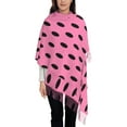 thumbnail image 3 of Lsque Rose red polka dots Pattern Women's Traditional Scarf Wrap Tassel Shawl Fringes Neck Head Shawl Retro Scarf, 3 of 8