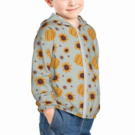 

Uemuo Fall Thanksgiving Day Pattern Rash Guard for Boys Girls Long Sleeve Swim Shirts UPF 50+ UV Sun Protection Hooded Fishing Shirt with Pocket for Kid-18 Months