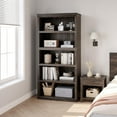 thumbnail image 5 of IDEALHOUSE 5 Tier Bookcase, Farmhouse Book Shelf with Storage, 71" Tall Book Case Wooden 5 Shelf Bookcase for Home Office, Living Room, Bed Room (Cherry, 67.4" H x 31.5" W x 12.8" D), 5 of 18