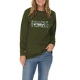 thumbnail image 3 of Oversized Vintage Fishing Vibes Graphic Long Sleeve Crewneck Tee - Army Green XL, 3 of 4