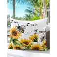 thumbnail image 6 of Outdoor Pillows Waterproof, Sunflower Bee Bedding Throw Pillows with Insert for Couch Sofa Bed, Vintage Yellow Floral Farmhouse Watercolor 18x18 Inch Pillowcases Decorative Patio Pillow Set of 1, 6 of 8