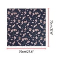 thumbnail image 3 of Bufandas de gasa para mujer - 27.6 X27.6 - Pañuelo cuadrado con estampado floral Pañuelo para el cuello Pañuelo para el cuello Azul marino 70x70cm/27.6x27.6 inches(LxW), 3 of 5