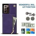 thumbnail image 2 of Dteck Flip Leather Wallet Case for Samsung Galaxy Note20, Crossbody Wallet Case with Credit Card Holder Zipper Pocket Lanyard Shoulder Strap, Women Men Kickstand Phone Cover for Samsung Note20,Purple, 2 of 9