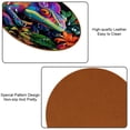 thumbnail image 5 of Chameleon 6PCS Round Microfiber Leather Car Coasters, 11x11 cm/4.3x4.3 in - Set of 6 Drink Cup Holders for Car, Durable and Absorbent., 5 of 6